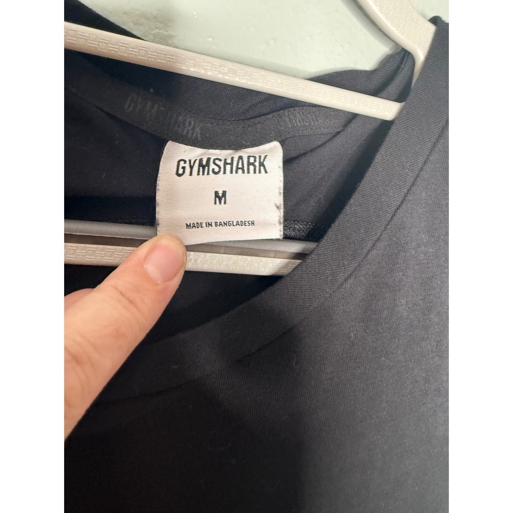 Gymshark Mens Black Red Logo Drop Armhole Tank Top Muscle Stringer Size M A2C5W - Picture 2 of 6